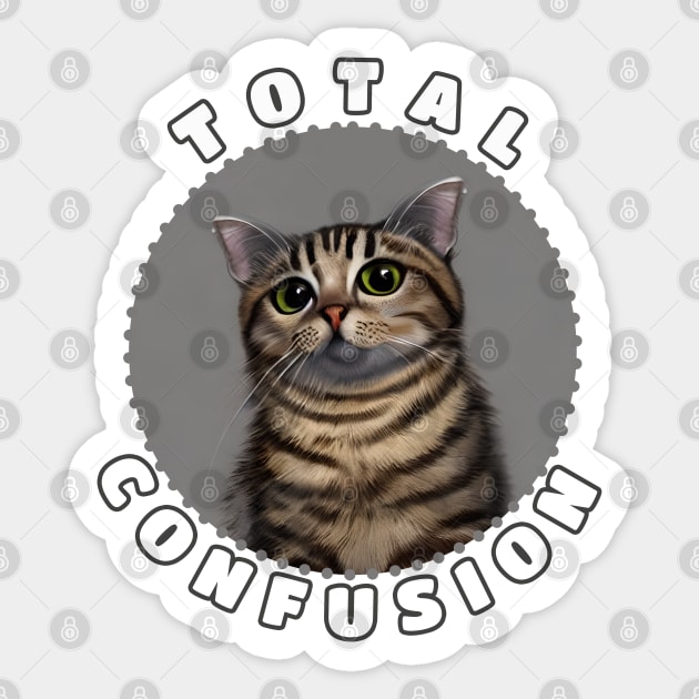 Cat confusion look Sticker by PetODesigns